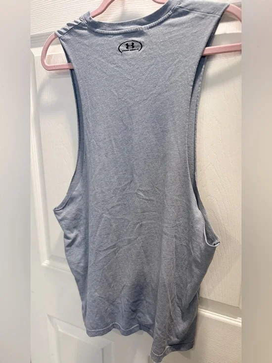 Under Armour Men’s Large Loose Fit Sleeveless Tank Gray Athletic Workout Shirt - Picture 6 of 8